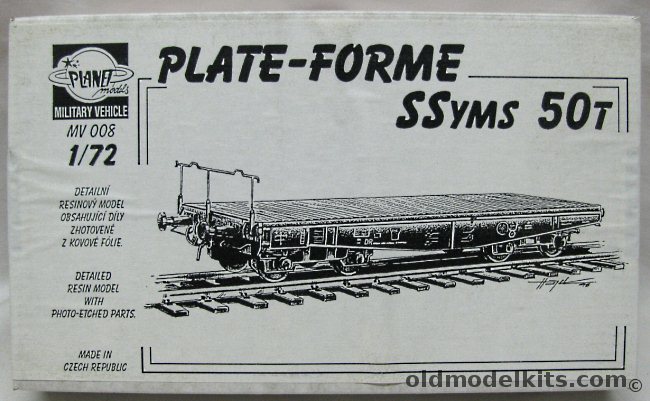 Planet Models 1/72 Railroad Flat Car Plate-Frome Ssyms 50T, MV 008 plastic model kit